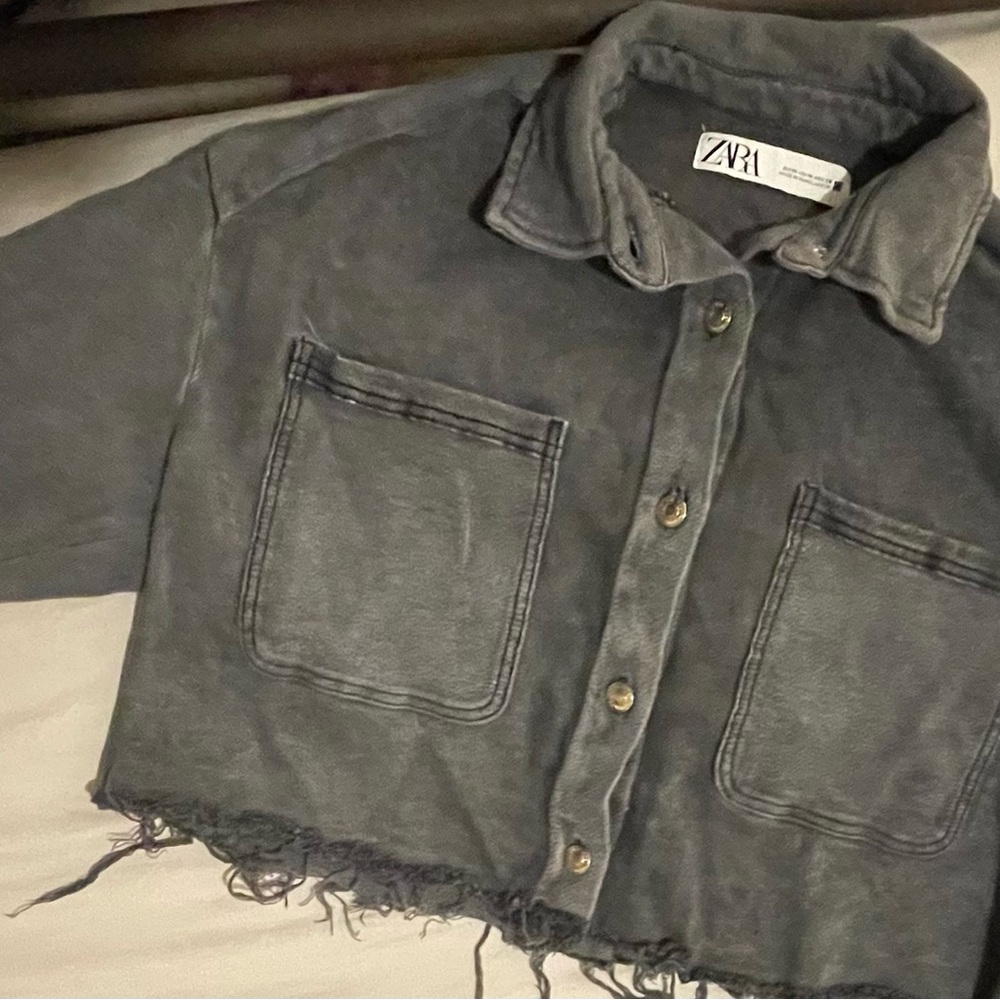Zara Distressed Cropped Jacket